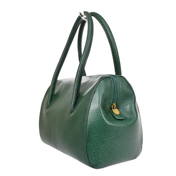 MUST DE CARTIER 2C Logo Hand Bag Leather Green Gold Made In Spain 35RH796 - Picture 7 of 15